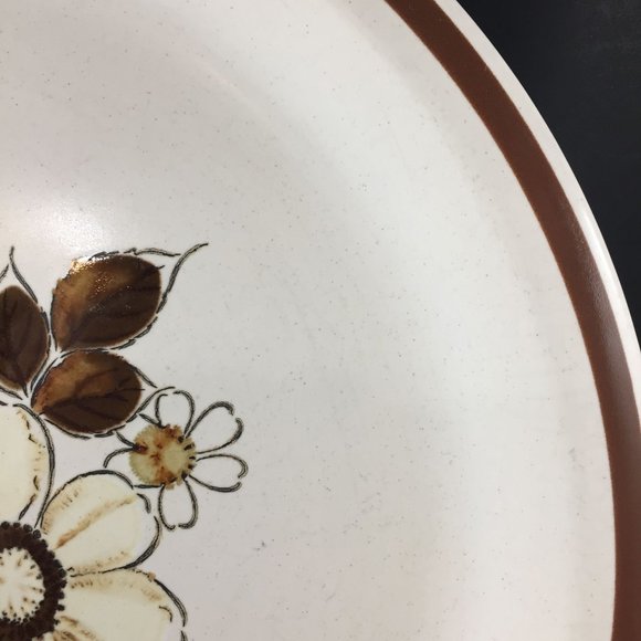 Pleasant Grove Chop Plate Platter Woodhaven Collection Brown Yellow Flowers - Picture 4 of 6